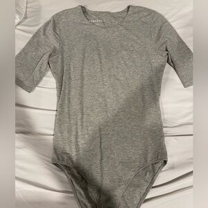 Everlane Grey Short-Sleeve Bodysuit